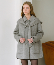 YUPPE（ヨッペ）の「フードタイハンドメイドコート_グレー（チェスターコート）」