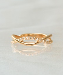 NOIR DE POUPEE（ノワールドプーペ）の「【WEB限定】K18vermeil ホワイトトパーズクロスリング（リング）」