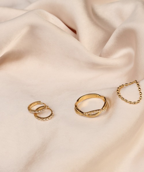 NOIR DE POUPEE（ノワールドプーペ）の「【WEB限定】K18vermeil ホワイトトパーズクロスリング（リング・レディース・ゴールド・#11/#13/#15）」の11枚目の写真