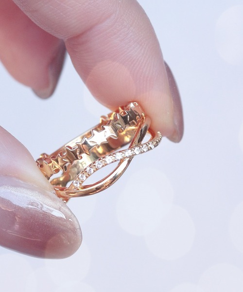 NOIR DE POUPEE（ノワールドプーペ）の「【WEB限定】K18vermeil ホワイトトパーズクロスリング（リング・レディース・ゴールド・#11/#13/#15）」の17枚目の写真