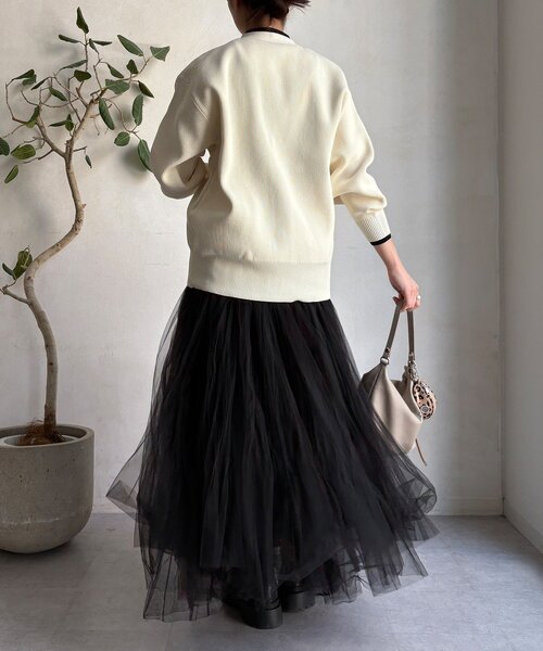 DouDou（ドゥドゥ）の「バイカラーVカーディガン（カーディガン/ボレロ・レディース・キャメル/アイボリー・FREE）」の7枚目の写真