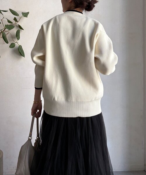 DouDou（ドゥドゥ）の「バイカラーVカーディガン（カーディガン/ボレロ・レディース・キャメル/アイボリー・FREE）」の11枚目の写真