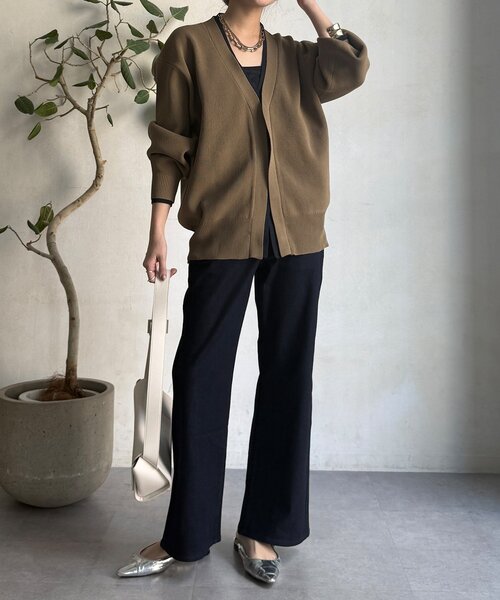 DouDou（ドゥドゥ）の「バイカラーVカーディガン（カーディガン/ボレロ・レディース・キャメル/アイボリー・FREE）」の12枚目の写真