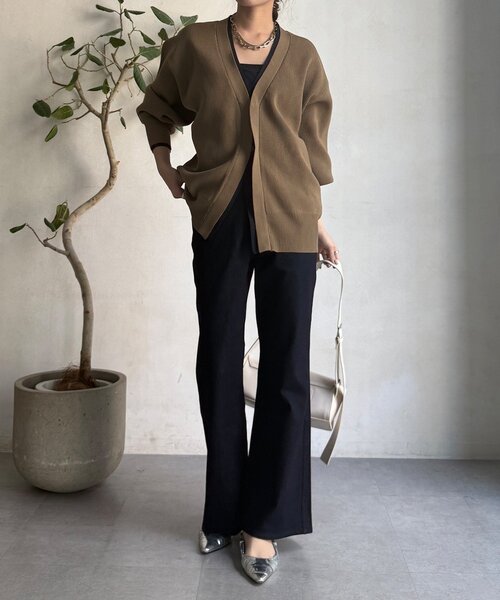 DouDou（ドゥドゥ）の「バイカラーVカーディガン（カーディガン/ボレロ・レディース・キャメル/アイボリー・FREE）」の13枚目の写真