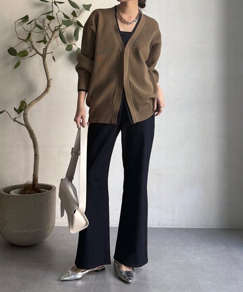 DouDou（ドゥドゥ）の「バイカラーVカーディガン（カーディガン/ボレロ・レディース・キャメル/アイボリー・FREE）」の14枚目の写真