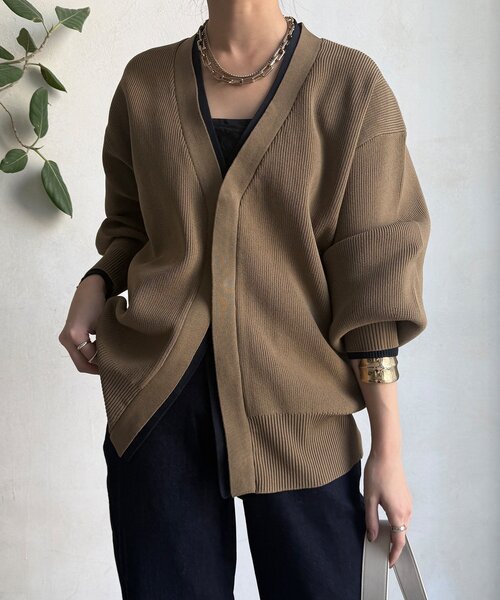 DouDou（ドゥドゥ）の「バイカラーVカーディガン（カーディガン/ボレロ・レディース・キャメル/アイボリー・FREE）」の17枚目の写真