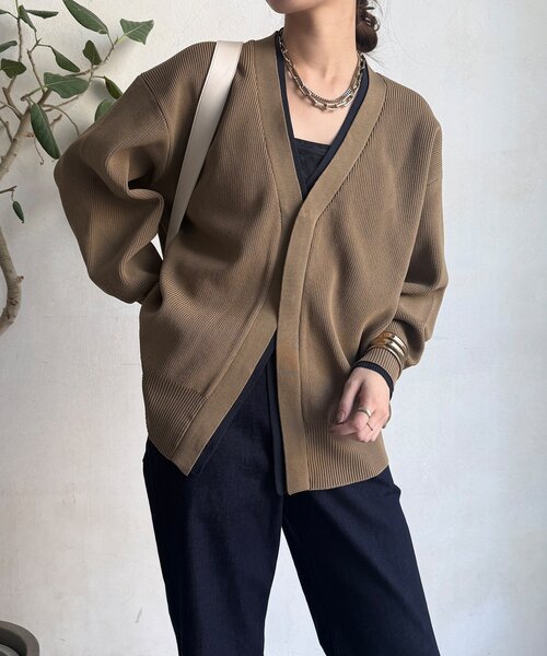 DouDou（ドゥドゥ）の「バイカラーVカーディガン（カーディガン/ボレロ・レディース・キャメル/アイボリー・FREE）」の19枚目の写真