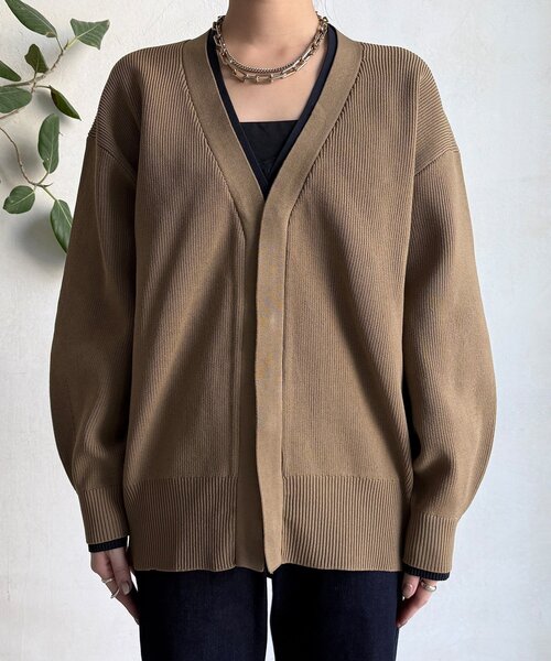 DouDou（ドゥドゥ）の「バイカラーVカーディガン（カーディガン/ボレロ・レディース・キャメル/アイボリー・FREE）」の21枚目の写真