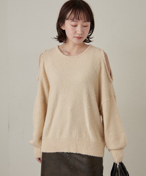 mline（エムライン）の「[mline]【前後2WAY】肩あき 2WAYニット（ニット/セーター・レディース・チャコールグレー/ブルー/アイボリー/ブラック・FREE）」の17枚目の写真