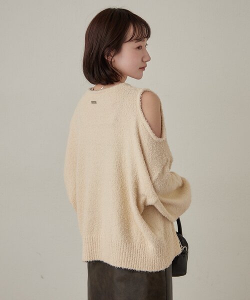 mline（エムライン）の「[mline]【前後2WAY】肩あき 2WAYニット（ニット/セーター・レディース・チャコールグレー/ブルー/アイボリー/ブラック・FREE）」の15枚目の写真