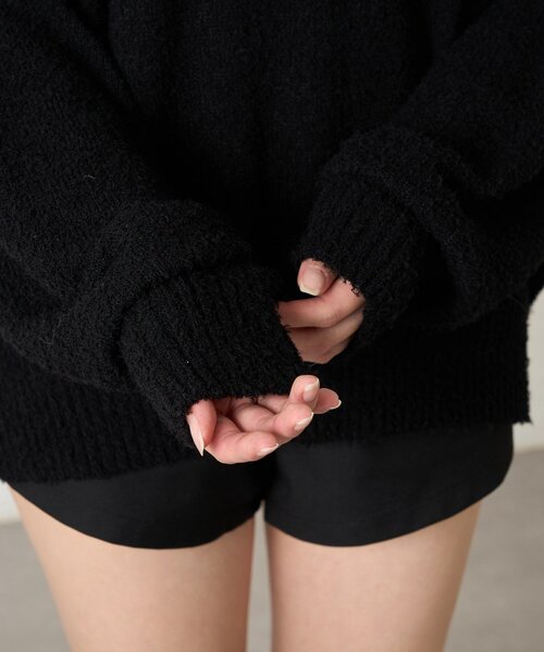 mline（エムライン）の「[mline]【前後2WAY】肩あき 2WAYニット（ニット/セーター・レディース・チャコールグレー/ブルー/アイボリー/ブラック・FREE）」の8枚目の写真