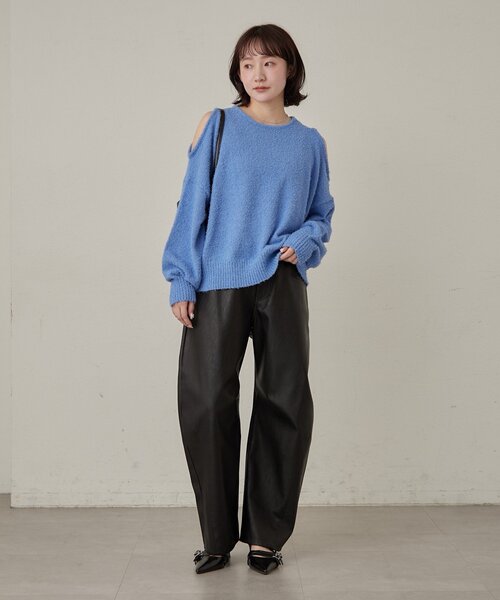 mline（エムライン）の「[mline]【前後2WAY】肩あき 2WAYニット（ニット/セーター・レディース・チャコールグレー/ブルー/アイボリー/ブラック・FREE）」の22枚目の写真