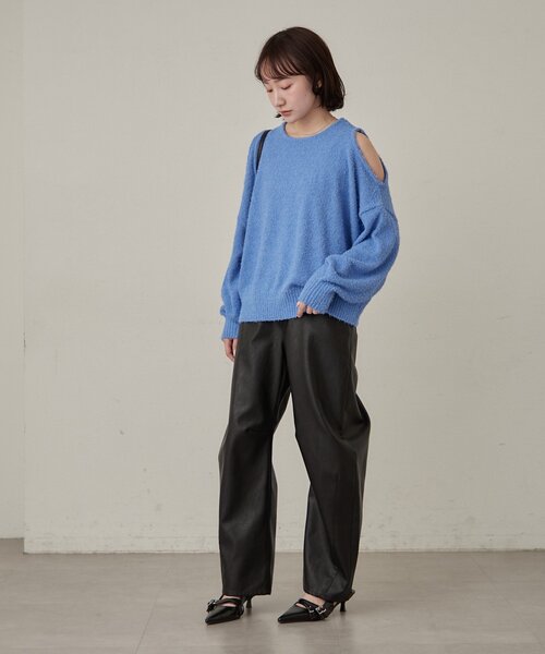 mline（エムライン）の「[mline]【前後2WAY】肩あき 2WAYニット（ニット/セーター・レディース・チャコールグレー/ブルー/アイボリー/ブラック・FREE）」の21枚目の写真