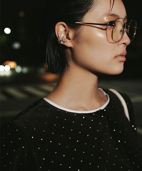 studio CLIP（スタディオクリップ）の「【daily CLIP】キラキラジャケット（ノーカラージャケット・レディース・ブラウン/ブラック・FREE）」の8枚目の写真