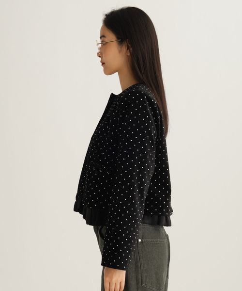 studio CLIP（スタディオクリップ）の「【daily CLIP】キラキラジャケット（ノーカラージャケット・レディース・ブラウン/ブラック・FREE）」の19枚目の写真