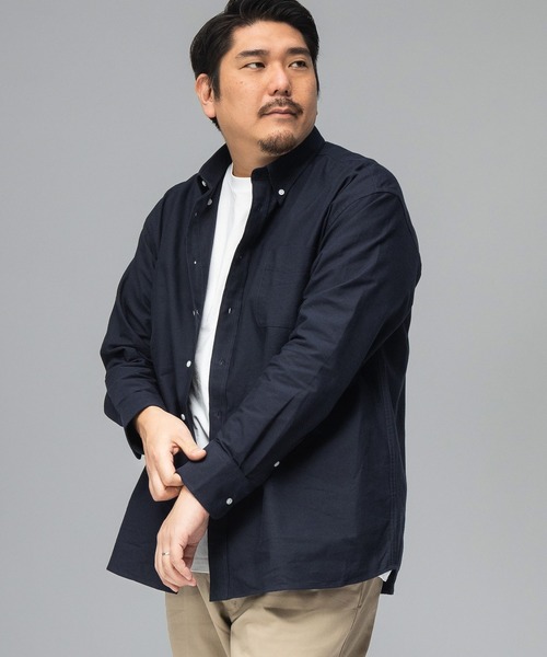 B&T CLUB（ビーティークラブ）の「シャツ メンズ 大きいサイズ オックスフォード 無地 ボタンダウン 長袖 クラシックシャツ オーバーサイズシャツ オフィスカジュアル（シャツ/ブラウス・メンズ・ネイビー/ホワイト/ダークグレー/サックスブルー・X2(4L～5L)/X3(6L～7L)/X1(3L～4L)）」の6枚目の写真