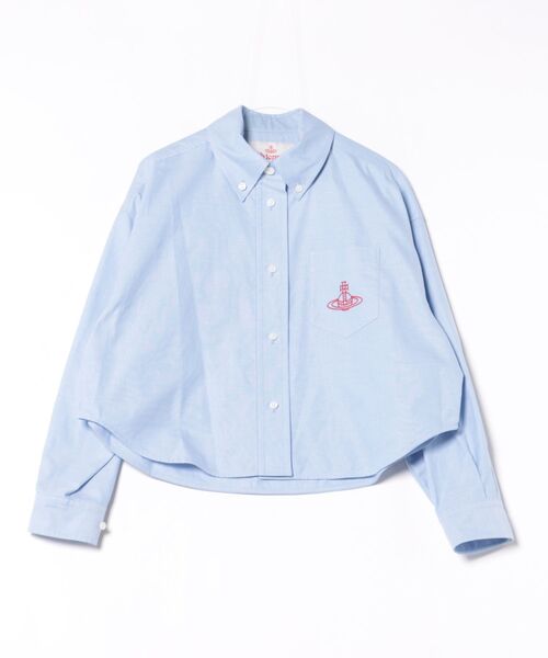 Vivienne Westwood(ヴィヴィアンウエストウッド)の「オーガニックオックスボタンダウンクロップドシャツ(シャツ/ブラウス・レディース・ホワイト/ブラック/ブルー・FREE)」の3枚目の写真
