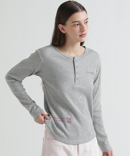 AVIREX(アヴィレックス)の「HONEYCOMB WAFFLE HENLEY(Tシャツ/カットソー・レディース・チャコールグレー/グレー/ホワイト・S/M)」の1枚目の写真