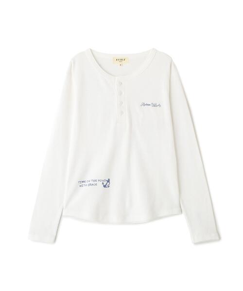 AVIREX(アヴィレックス)の「HONEYCOMB WAFFLE HENLEY(Tシャツ/カットソー・レディース・チャコールグレー/グレー/ホワイト・S/M)」の19枚目の写真
