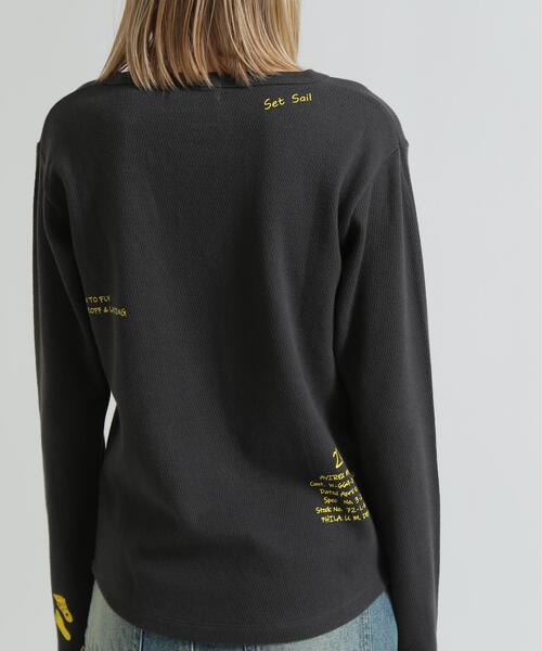 AVIREX(アヴィレックス)の「HONEYCOMB WAFFLE HENLEY(Tシャツ/カットソー・レディース・チャコールグレー/グレー/ホワイト・S/M)」の8枚目の写真