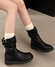 サイドベルトショートブーツ