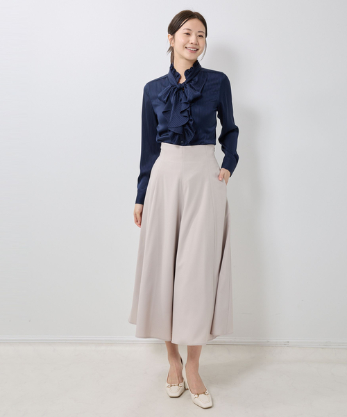 NARACAMICIE(ナラカミーチェ)の「【NARACAMICIE】シャドウストライプフリル長袖ボウタイブラウス(シャツ/ブラウス・レディース・ホワイト/ピンク/ネイビー・S/M/L)」の11枚目の写真