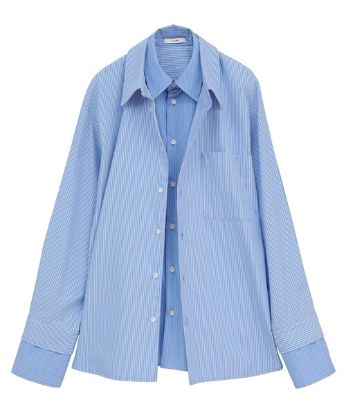 CLANE（クラネ）の「【CLANE/クラネ】TWO TONE LAYERED SHIRTS/ツートーンレイヤードシャツ（シャツ/ブラウス・レディース・ベージュ/ブラック/ブルー・1）」の22枚目の写真