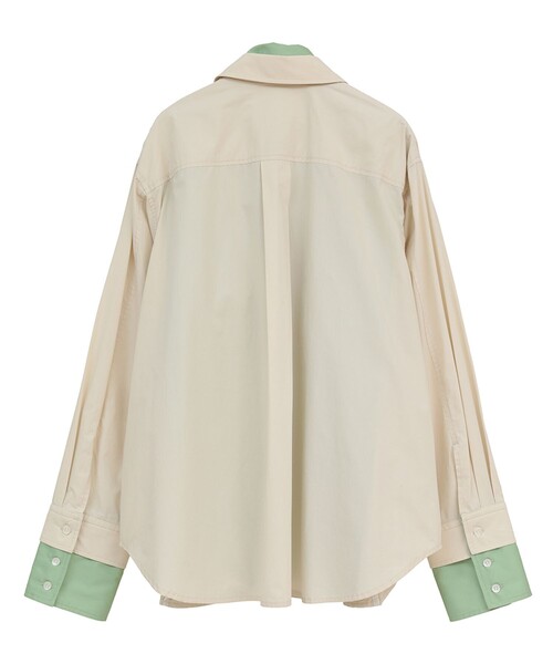 CLANE（クラネ）の「【CLANE/クラネ】TWO TONE LAYERED SHIRTS/ツートーンレイヤードシャツ（シャツ/ブラウス・レディース・ベージュ/ブラック/ブルー・1）」の13枚目の写真