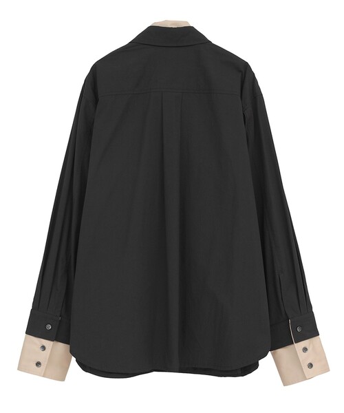 CLANE（クラネ）の「【CLANE/クラネ】TWO TONE LAYERED SHIRTS/ツートーンレイヤードシャツ（シャツ/ブラウス・レディース・ベージュ/ブラック/ブルー・1）」の4枚目の写真