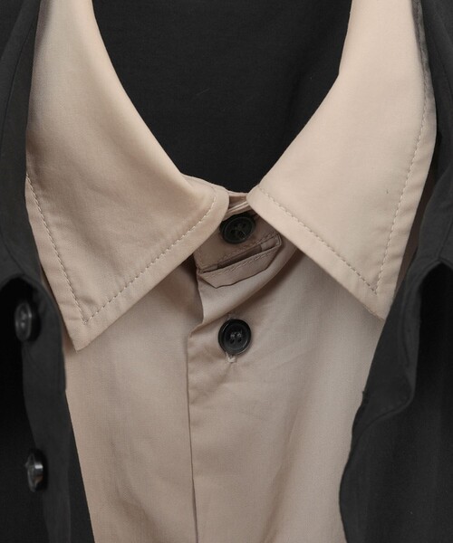 CLANE（クラネ）の「【CLANE/クラネ】TWO TONE LAYERED SHIRTS/ツートーンレイヤードシャツ（シャツ/ブラウス・レディース・ベージュ/ブラック/ブルー・1）」の7枚目の写真