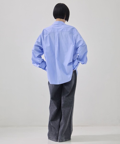 シャツ+ブラウス(長袖+七分) CLANE TWO TONE LAYERED SHIRTS CLANE/クラネ】TWO TONE LAYERED SHIRTS/ツートーンレイヤードシャツ