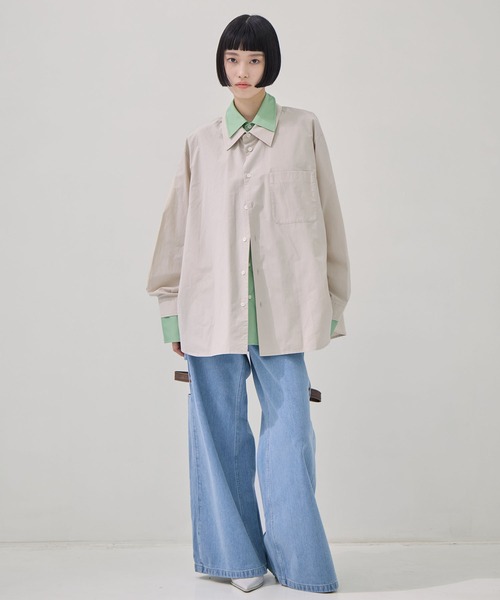 CLANE/クラネ】TWO TONE LAYERED SHIRTS/ツートーンレイヤードシャツ