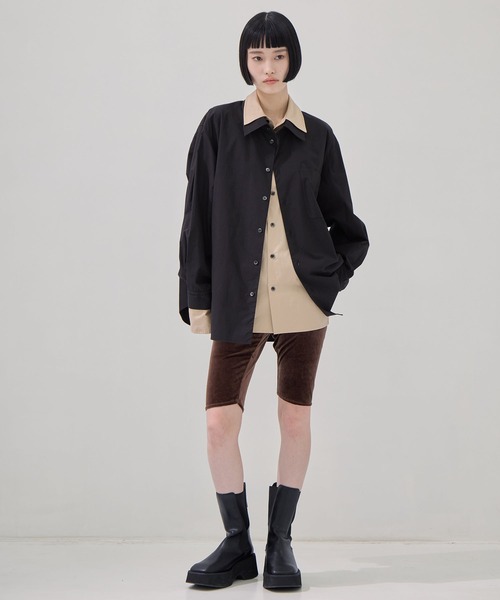 CLANE/クラネ】TWO TONE LAYERED SHIRTS/ツートーンレイヤードシャツ