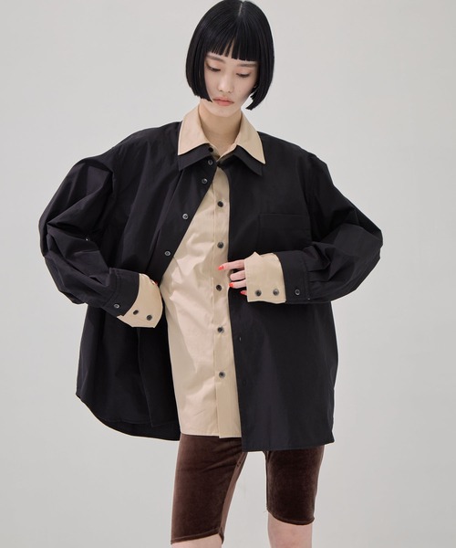 CLANE/クラネ】TWO TONE LAYERED SHIRTS/ツートーンレイヤードシャツ