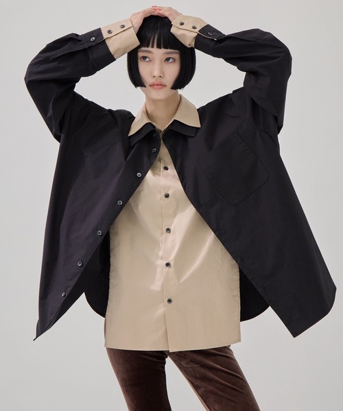 CLANE/クラネ】TWO TONE LAYERED SHIRTS/ツートーンレイヤードシャツ