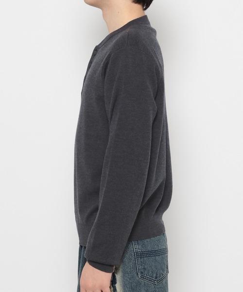 HARE（ハレ）の「Premium Woolヘンリーネックニット(HARE)（ニット/セーター・メンズ・チャコールグレー/ブラック・FREE）」の13枚目の写真