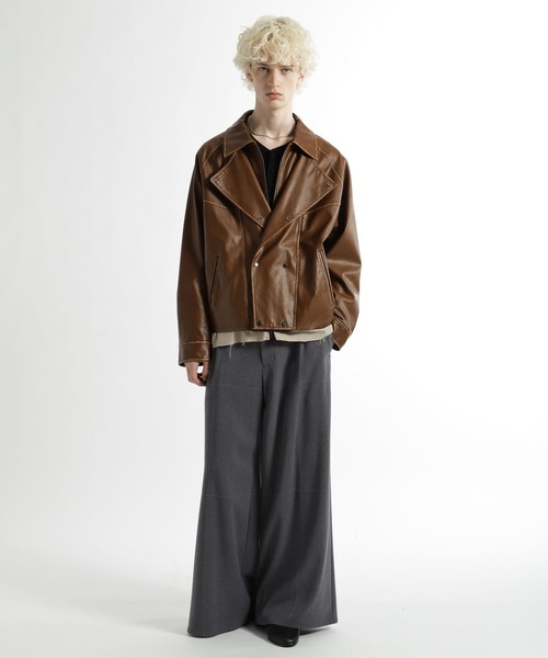 HARE（ハレ）の「Premium Woolヘンリーネックニット(HARE)（ニット/セーター・メンズ・チャコールグレー/ブラック・FREE）」の5枚目の写真