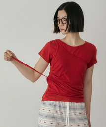 REORG（リオルグ）の「ASP SHIRRING SLEEVELESS WITH T-SHIRTS RED（Tシャツ/カットソー）」
