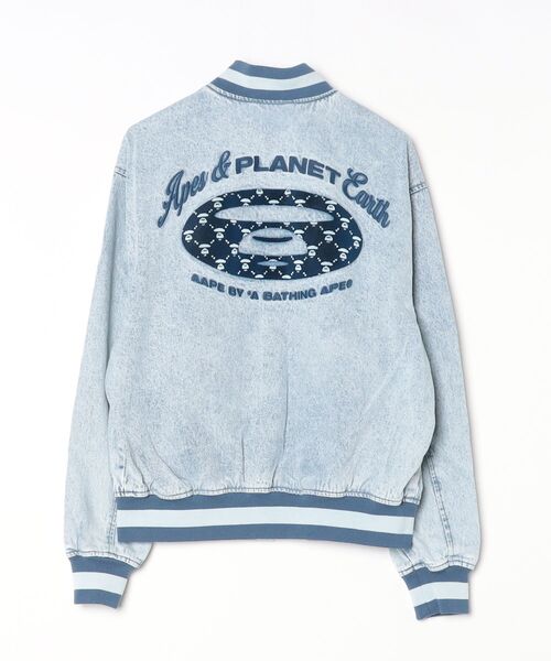 AAPE BY A BATHING APE（エーエイプバイアベイシングエイプ）の「AAPE DENIM VARSITY JACKET（スタジャン・メンズ・ブルー系その他2・MEDIUM/SMALL/X-LARGE/LARGE）」の6枚目の写真