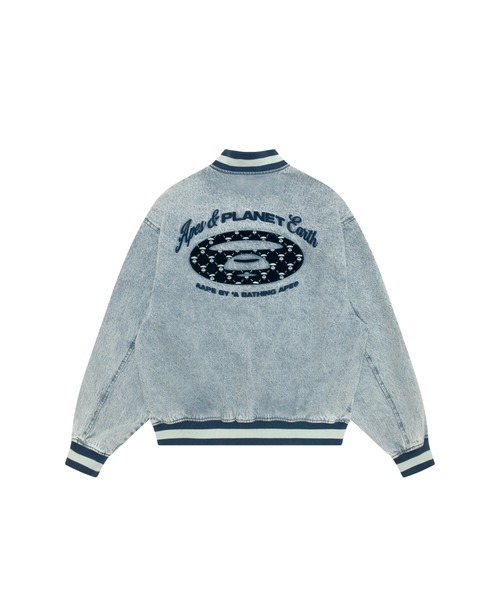AAPE BY A BATHING APE（エーエイプバイアベイシングエイプ）の「AAPE DENIM VARSITY JACKET（スタジャン・メンズ・ブルー系その他2・MEDIUM/SMALL/X-LARGE/LARGE）」の2枚目の写真