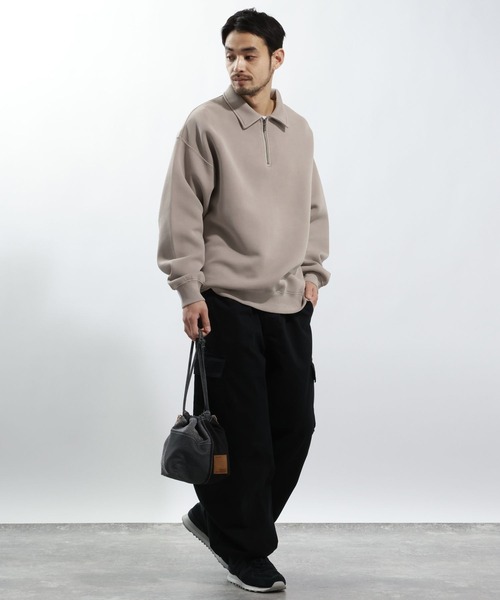BAYFLOW（ベイフロー）の「ピグメントハーフジッププルオーバー（Tシャツ/カットソー・メンズ・ブルー/ライトグレー/チャコール・MEDIUM/LARGE）」の5枚目の写真
