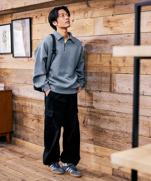 BAYFLOW（ベイフロー）の「ピグメントハーフジッププルオーバー（Tシャツ/カットソー・メンズ・ブルー/ライトグレー/チャコール・MEDIUM/LARGE）」の17枚目の写真