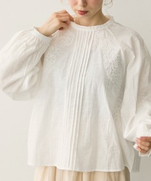 Crisp | フリルネック刺繍ブラウス(シャツ/ブラウス)