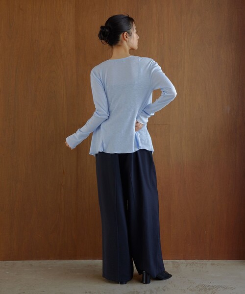 EMMEL REFINES（エメルリファインズ）の「＜EMMEL REFINES＞EM スラブテレコ カット カーディガン（カーディガン/ボレロ・レディース・オフホワイト/ライトブルー/ライトピンク・FREE）」の22枚目の写真