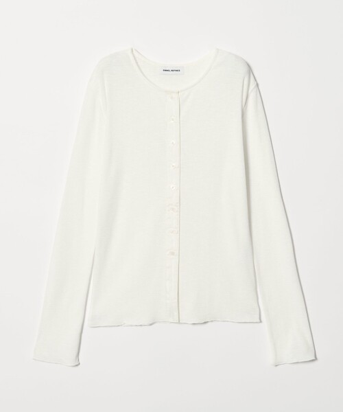 EMMEL REFINES（エメルリファインズ）の「＜EMMEL REFINES＞EM スラブテレコ カット カーディガン（カーディガン/ボレロ・レディース・オフホワイト/ライトブルー/ライトピンク・FREE）」の13枚目の写真