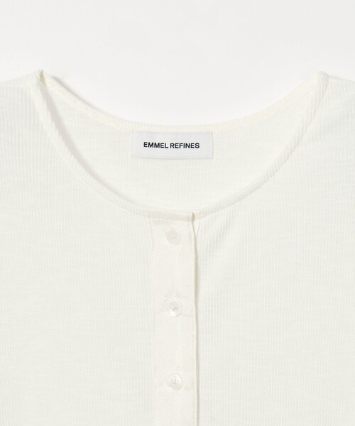 EMMEL REFINES（エメルリファインズ）の「＜EMMEL REFINES＞EM スラブテレコ カット カーディガン（カーディガン/ボレロ・レディース・オフホワイト/ライトブルー/ライトピンク・FREE）」の11枚目の写真