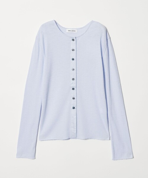 EMMEL REFINES（エメルリファインズ）の「＜EMMEL REFINES＞EM スラブテレコ カット カーディガン（カーディガン/ボレロ・レディース・オフホワイト/ライトブルー/ライトピンク・FREE）」の19枚目の写真