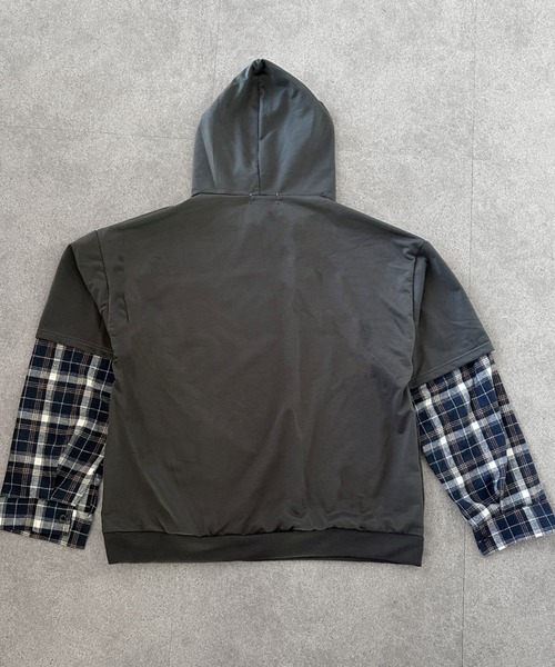 SHEPP(シープ)の「【26年春新作】チェックレイヤードロンT(Tシャツ/カットソー・メンズ・チャコール/ブラック/ホワイト・M/L)」の9枚目の写真