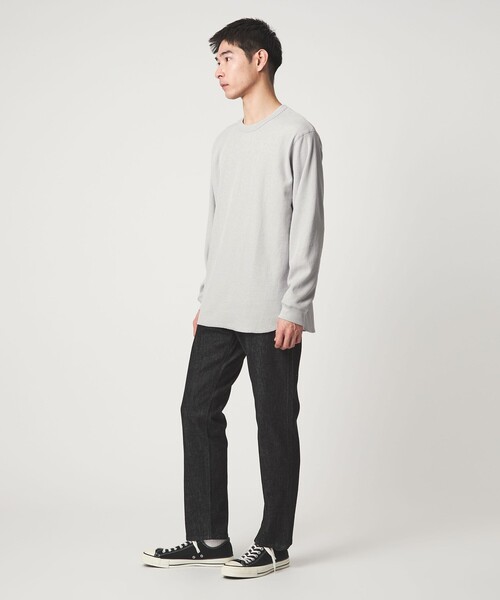 green label relaxing（グリーンレーベルリラクシング）の「ドライワッフル クルーネック Tシャツ -吸水速乾-（Tシャツ/カットソー・メンズ・ライトグレー/ホワイト/ブラック・M/XL/L/XXL/S）」の4枚目の写真