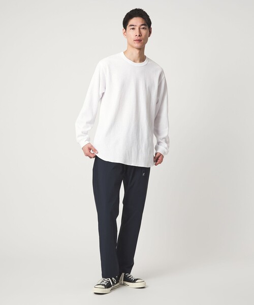 green label relaxing（グリーンレーベルリラクシング）の「ドライワッフル クルーネック Tシャツ -吸水速乾-（Tシャツ/カットソー・メンズ・ライトグレー/ホワイト/ブラック・M/XL/L/XXL/S）」の5枚目の写真